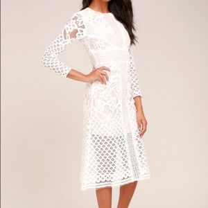 keepsake bridges white lace dress NWT